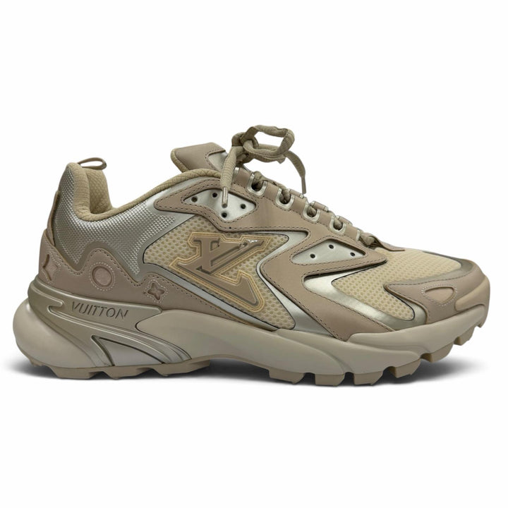 Excellent LOUIS VUITTON sneakers beige mesh mens 7.5