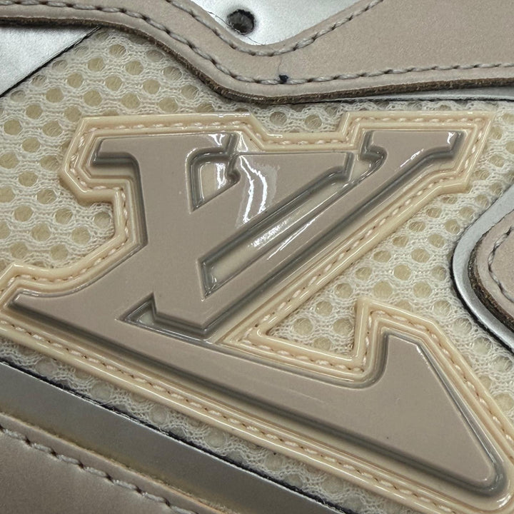 Excellent LOUIS VUITTON sneakers beige mesh mens 7.5