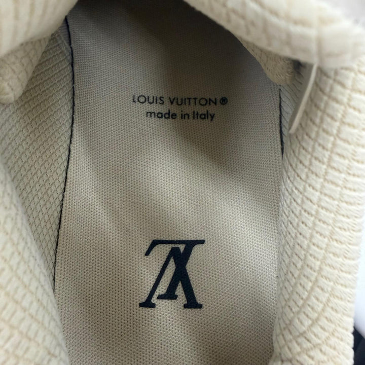 Excellent LOUIS VUITTON sneakers beige mesh mens 7.5
