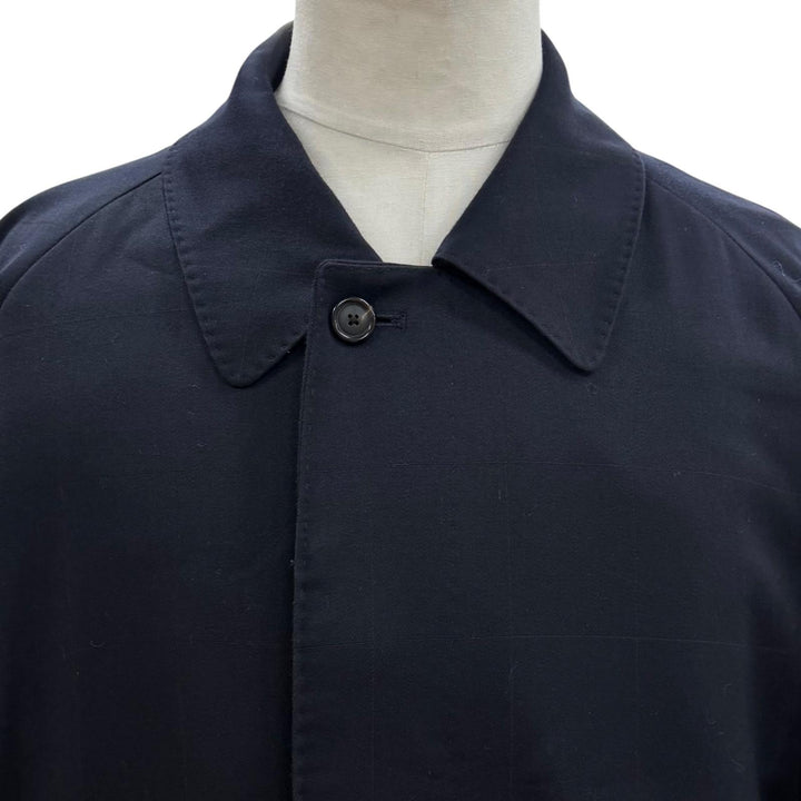 Great BURBERRY LONDON coat Check Pattern Fly-front Navy cashmere mens