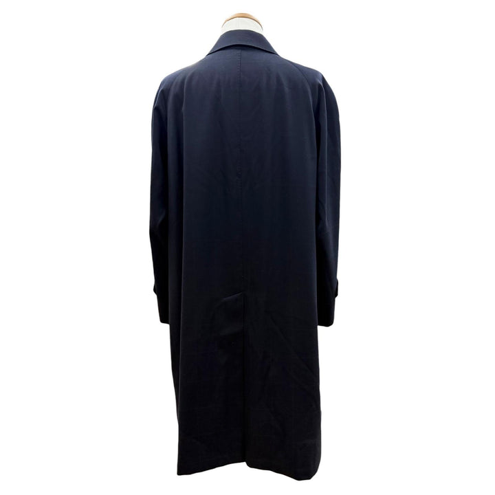 Great BURBERRY LONDON coat Check Pattern Fly-front Navy cashmere mens