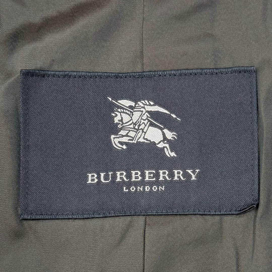 Great BURBERRY LONDON coat Check Pattern Fly-front Navy cashmere mens