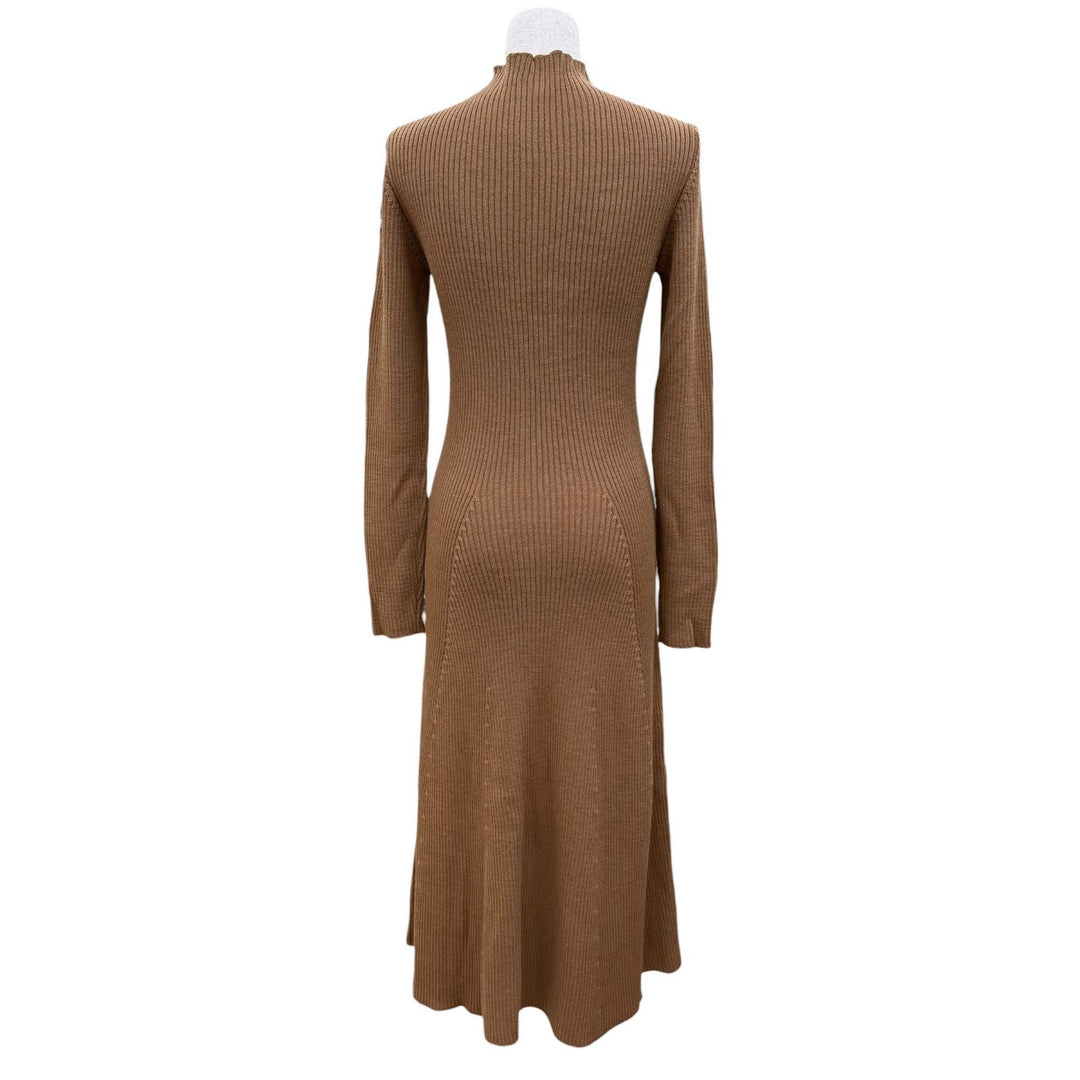 Great MONCLER one piece ABITO Long-sleeved knit top with logo patch Brown S
