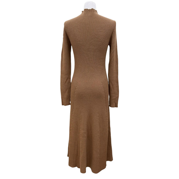 Great MONCLER one piece ABITO Long-sleeved knit top with logo patch Brown S