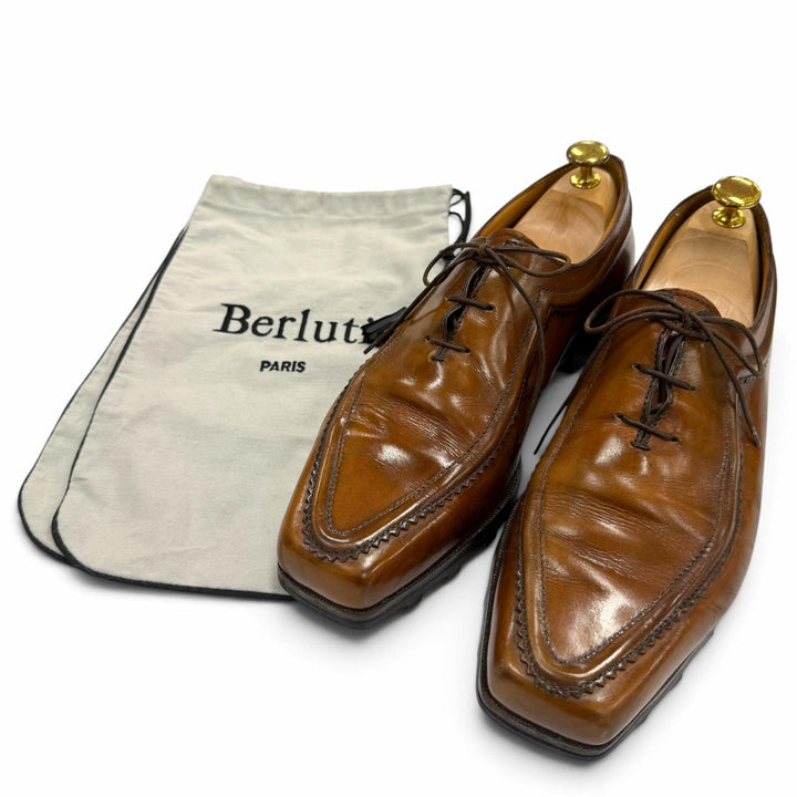 Discounted Very Good Berluti Leather shoes Ultima U-tip lace-up Brown leather mens 8.5