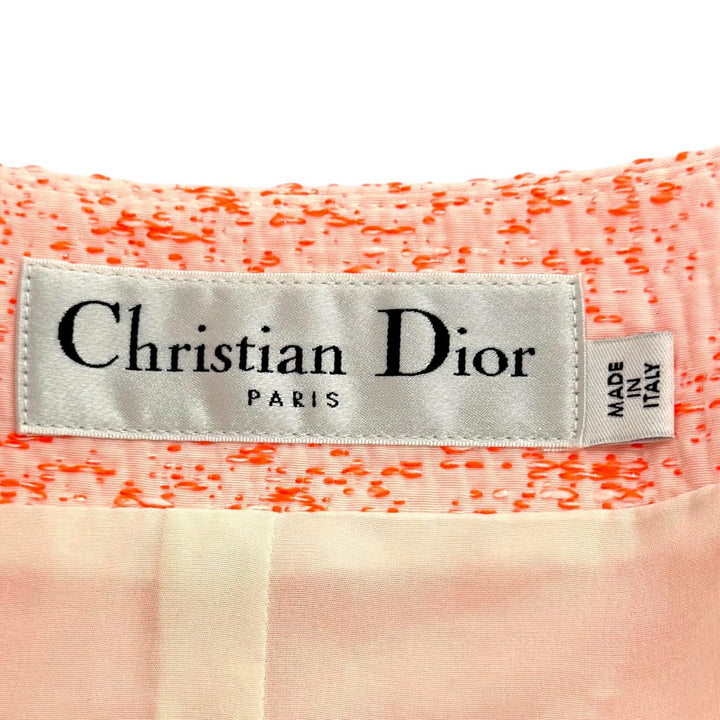 Excellent Christian Dior collarless jacket Overall handle cotton 42 4C21232F1312