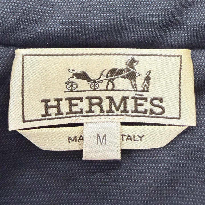 Excellent HERMES Blouson Maillon 3D Quilting Navy wool mens M 567795HA