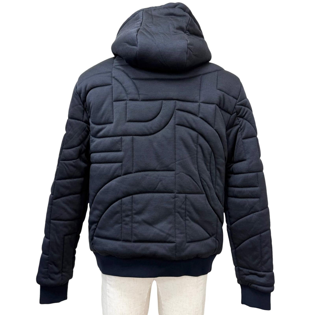 Excellent HERMES Blouson Maillon 3D Quilting Navy wool mens M 567795HA