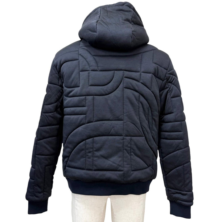 Excellent HERMES Blouson Maillon 3D Quilting Navy wool mens M 567795HA