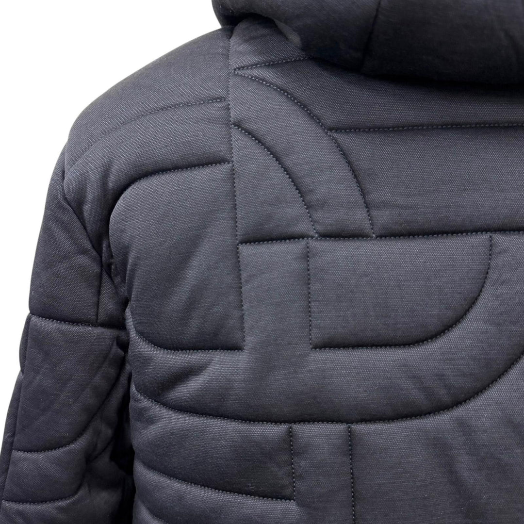 Excellent HERMES Blouson Maillon 3D Quilting Navy wool mens M 567795HA