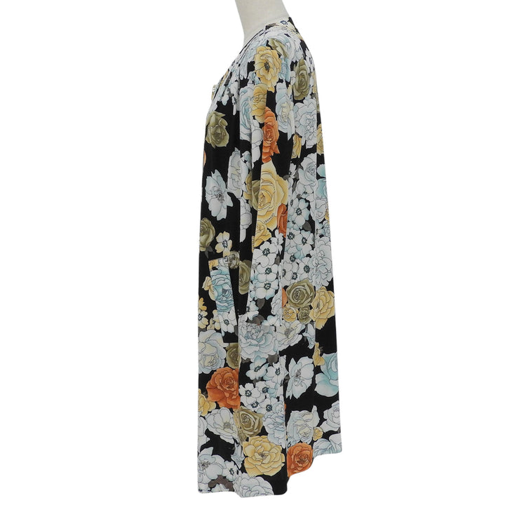 Excellent LEONARD FASHION coat Logo button, floral pattern, collarless, M