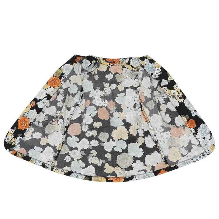 Excellent LEONARD FASHION coat Logo button, floral pattern, collarless, M
