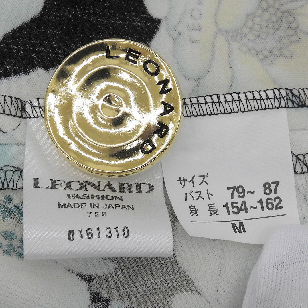 Excellent LEONARD FASHION coat Logo button, floral pattern, collarless, M
