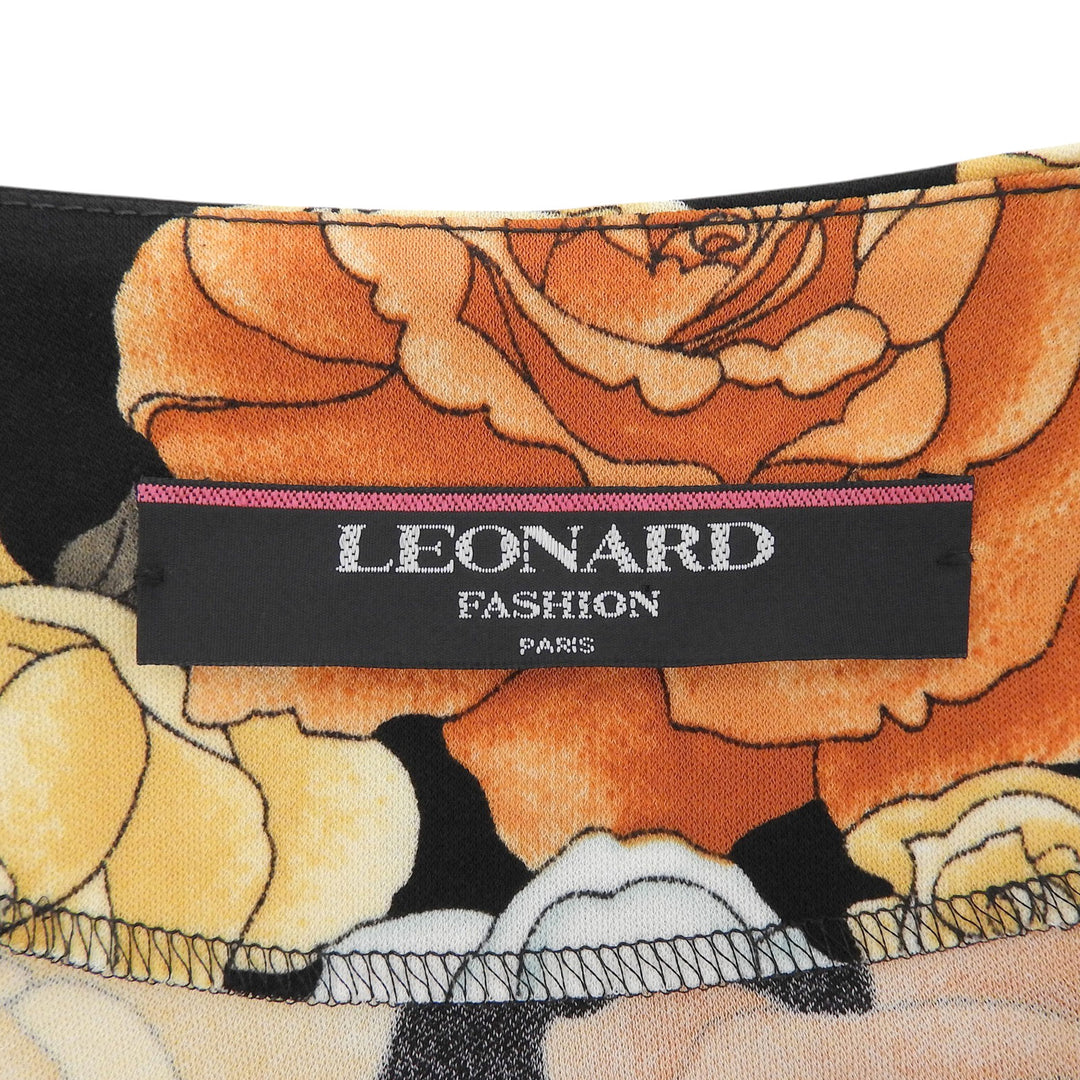 Excellent LEONARD FASHION coat Logo button, floral pattern, collarless, M