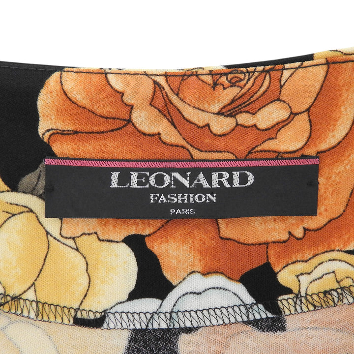 Excellent LEONARD FASHION coat Logo button, floral pattern, collarless, M