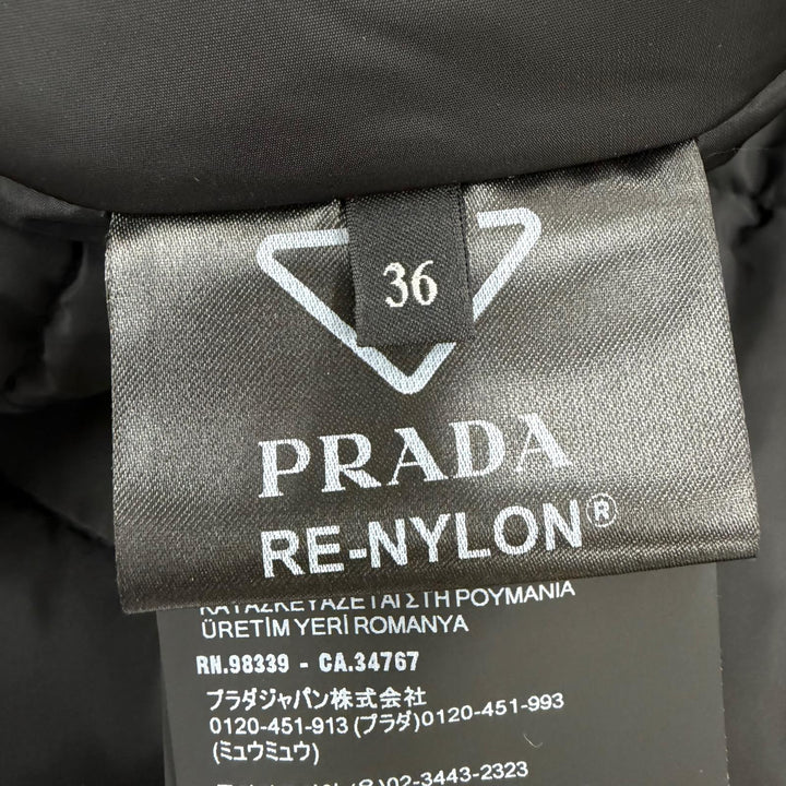 Excellent PRADA Re-Nylon padded zip-up jacket black Women 36 DNA99R S231 1WQ8