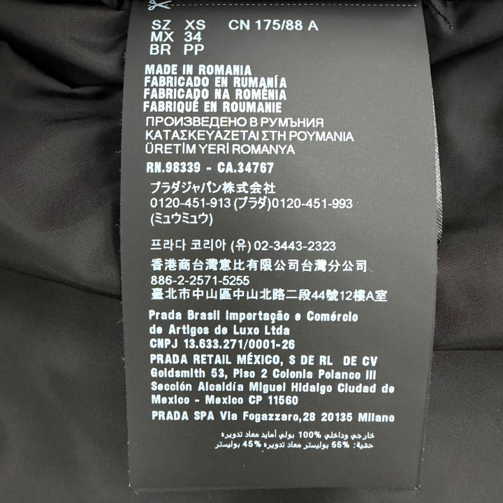 Great PRADA Jacket Zip-up, padded black Nylon mens XS SGC912 S000 1W09