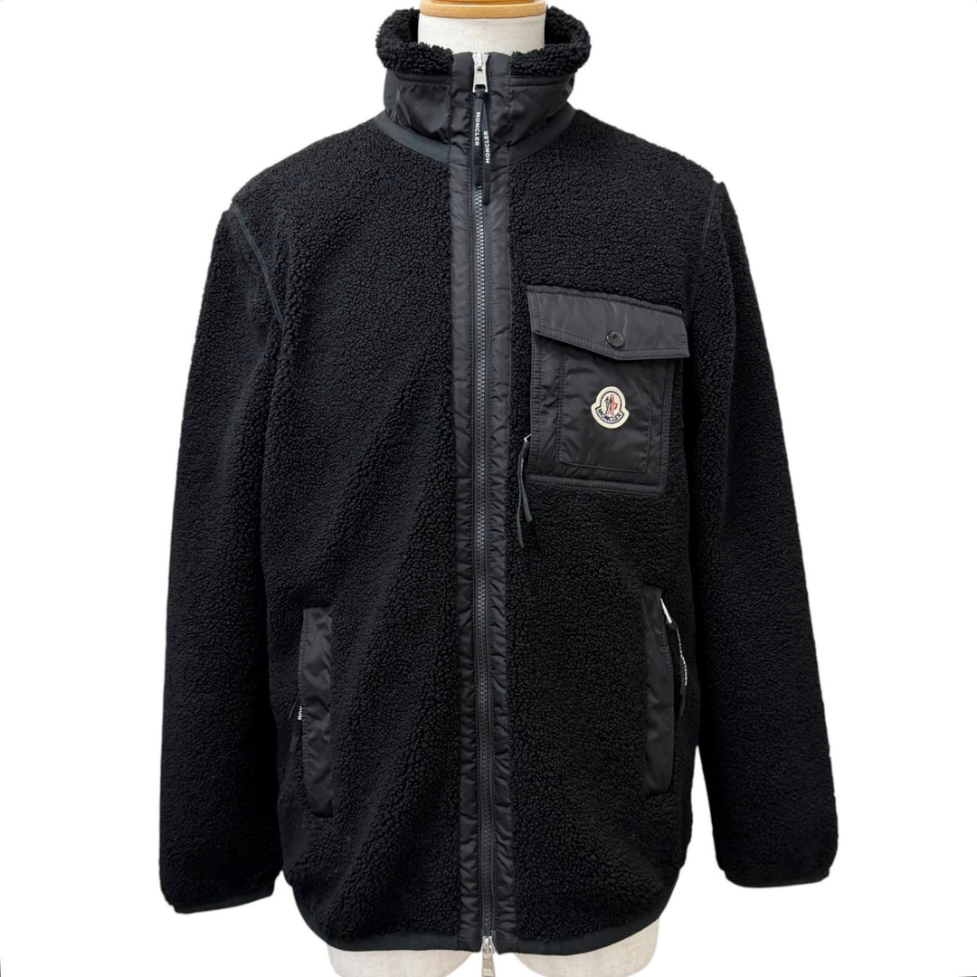 Excellent MONCLER Blouson FELPA APERTA CON ZIP Bore fleece black