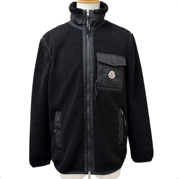 Excellent MONCLER Blouson FELPA APERTA CON ZIP Bore fleece black
