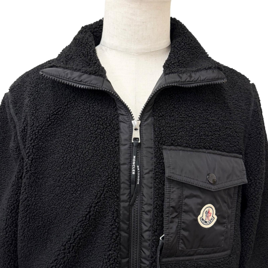 Excellent MONCLER Blouson FELPA APERTA CON ZIP Bore fleece black