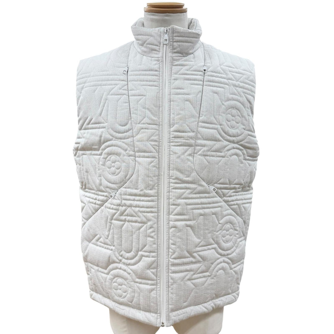 Great LOUIS VUITTON Down vest Quilted Snow white cotton mens 46