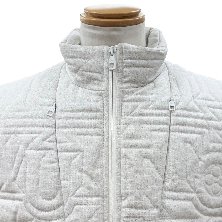 Great LOUIS VUITTON Down vest Quilted Snow white cotton mens 46