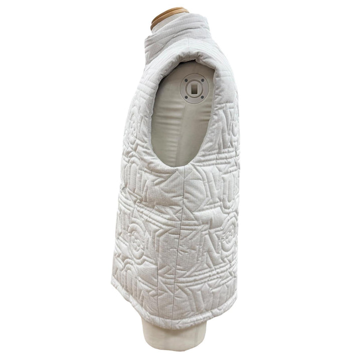 Great LOUIS VUITTON Down vest Quilted Snow white cotton mens 46