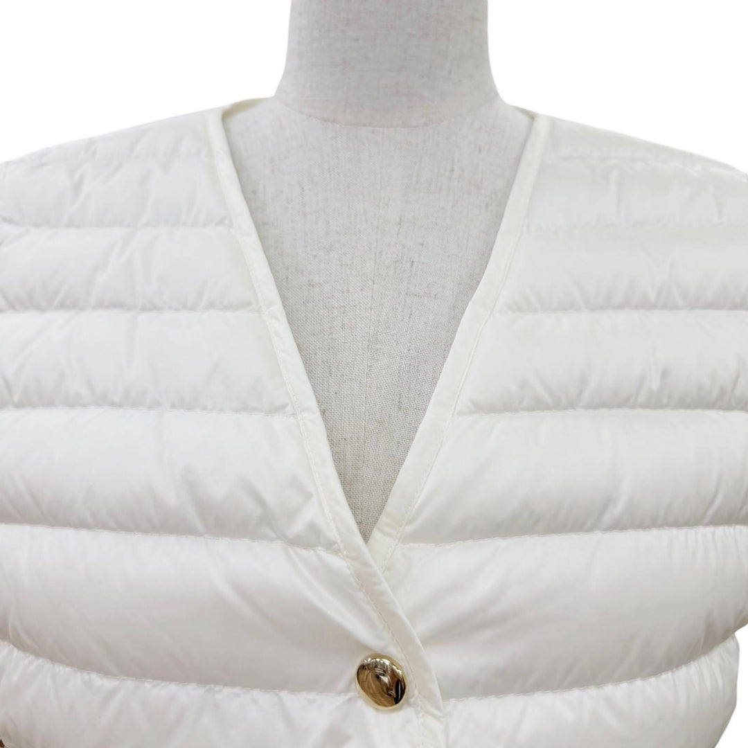 Great MONCLER Down vest CAMICA Lightweight with logo patch white Nylon Women 40