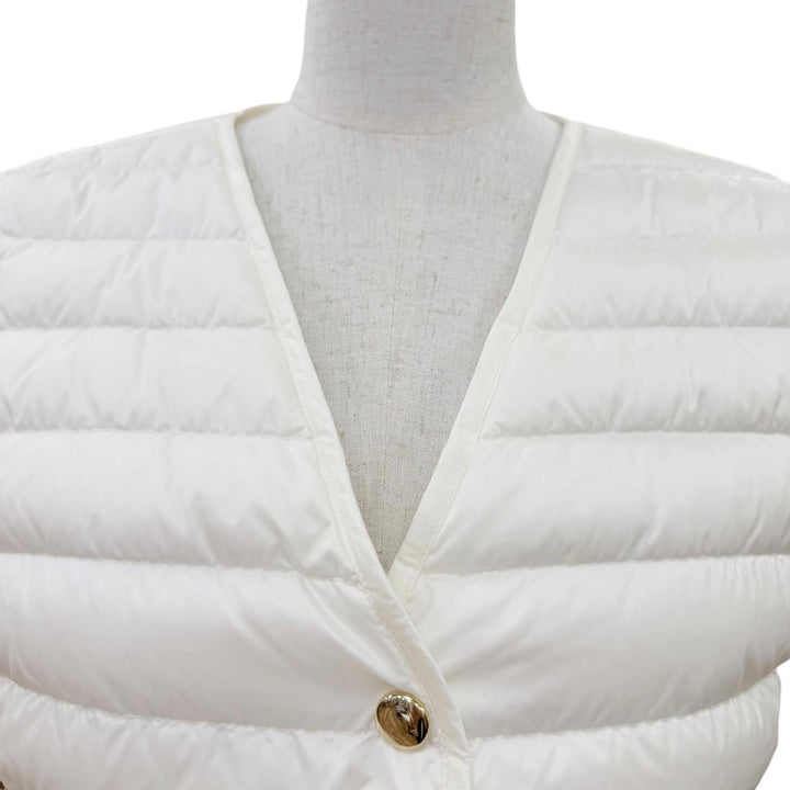 Great MONCLER Down vest CAMICA Lightweight with logo patch white Nylon Women 40