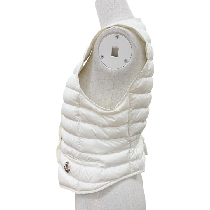 Great MONCLER Down vest CAMICA Lightweight with logo patch white Nylon Women 40