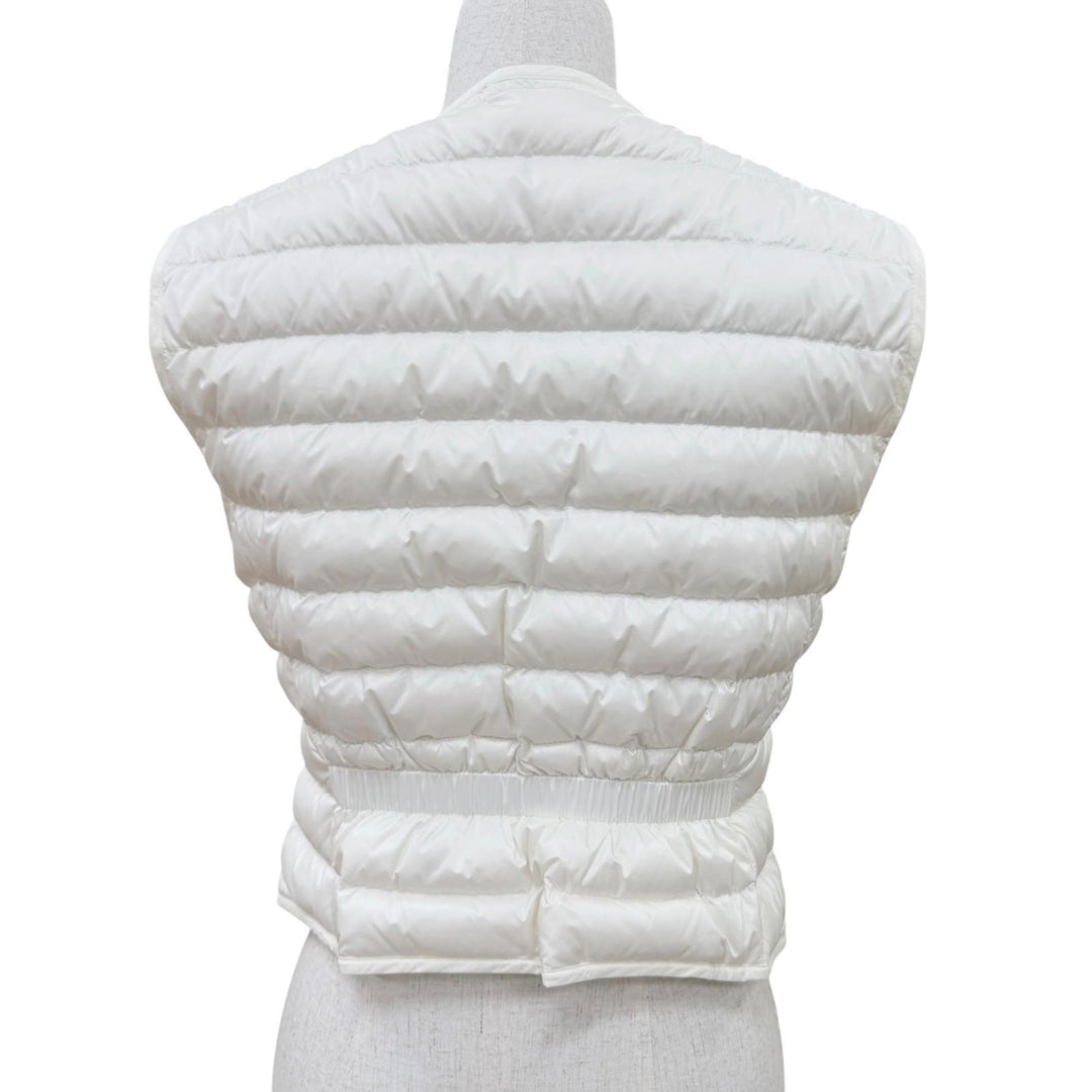 Great MONCLER Down vest CAMICA Lightweight with logo patch white Nylon Women 40