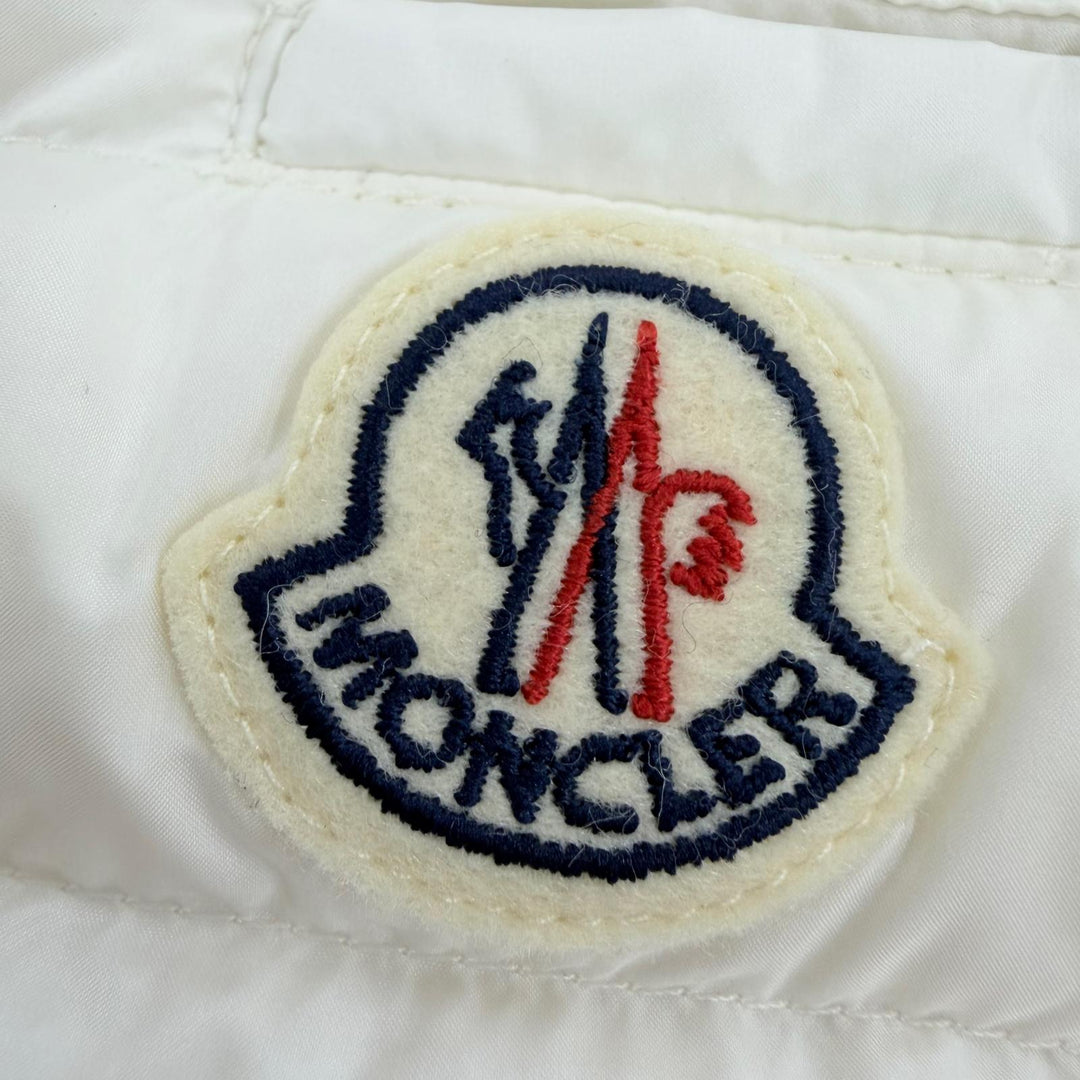 Great MONCLER Down vest CAMICA Lightweight with logo patch white Nylon Women 40