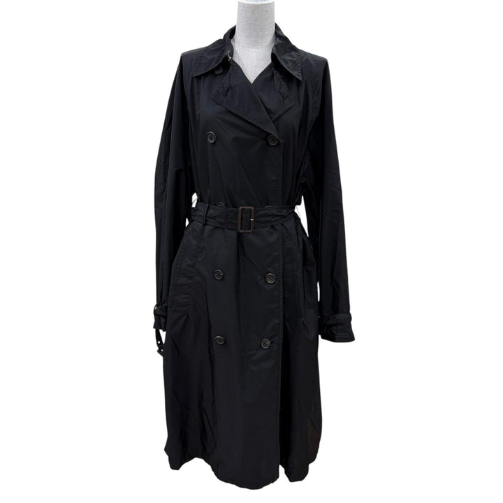 Excellent PRADA trench coat Triangle logo belt included black Women 40 292172
