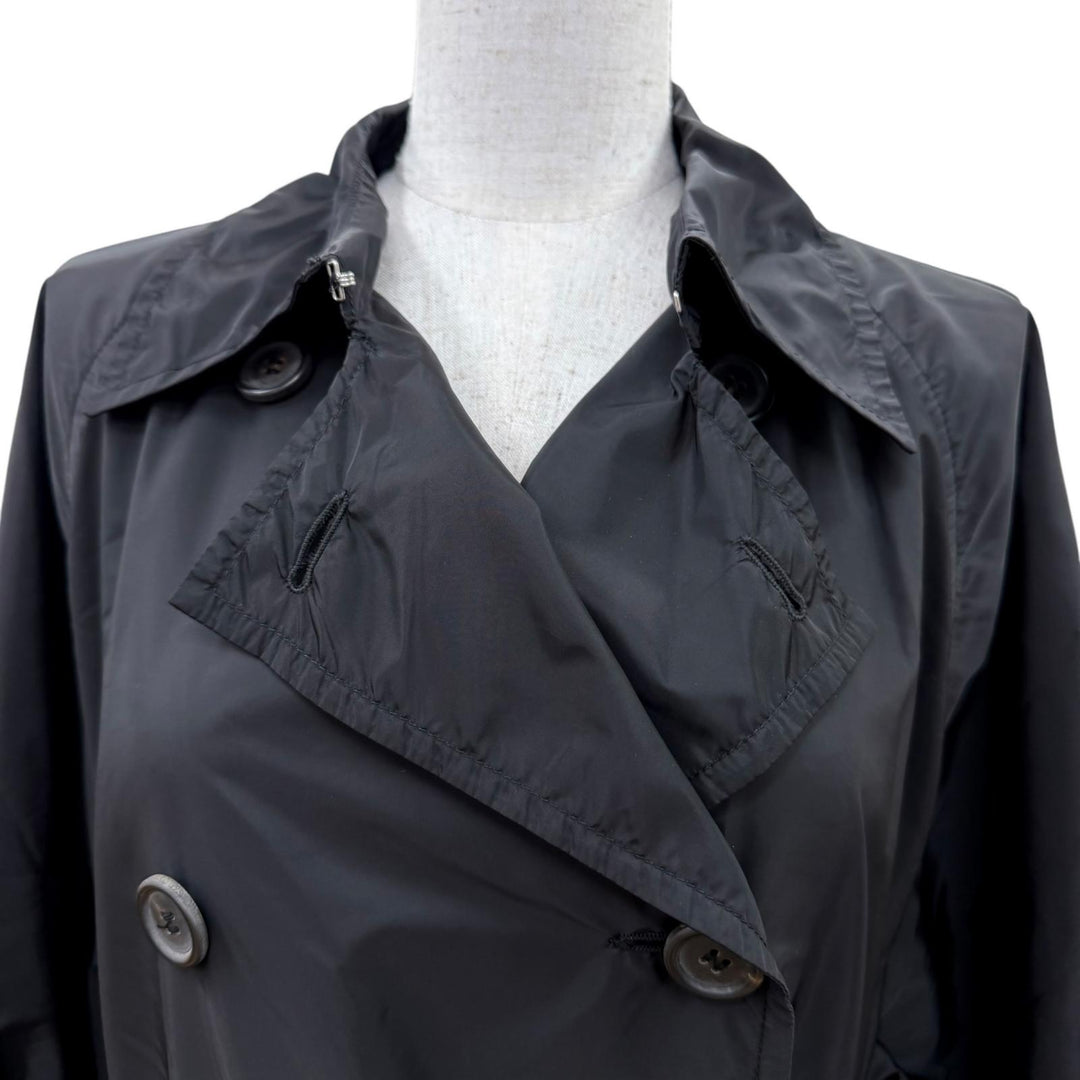 Excellent PRADA trench coat Triangle logo belt included black Women 40 292172
