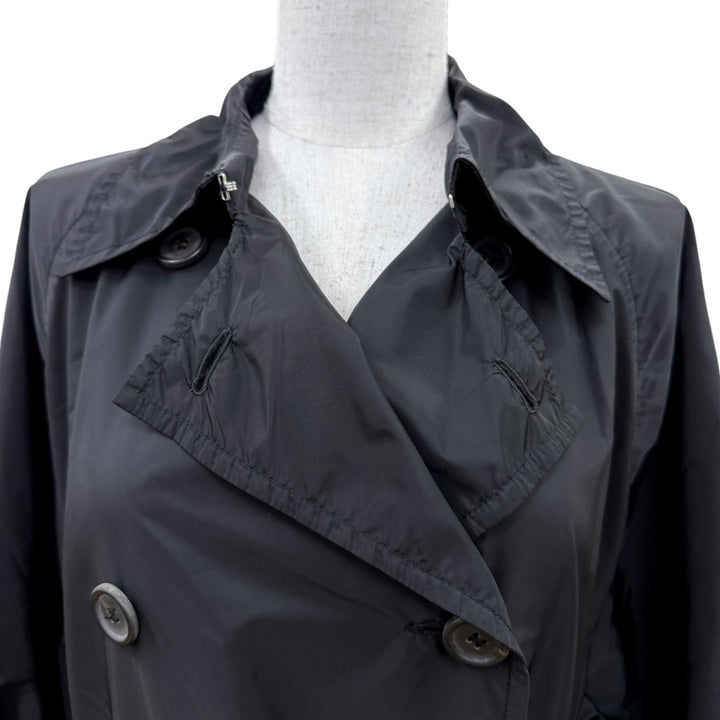 Excellent PRADA trench coat Triangle logo belt included black Women 40 292172