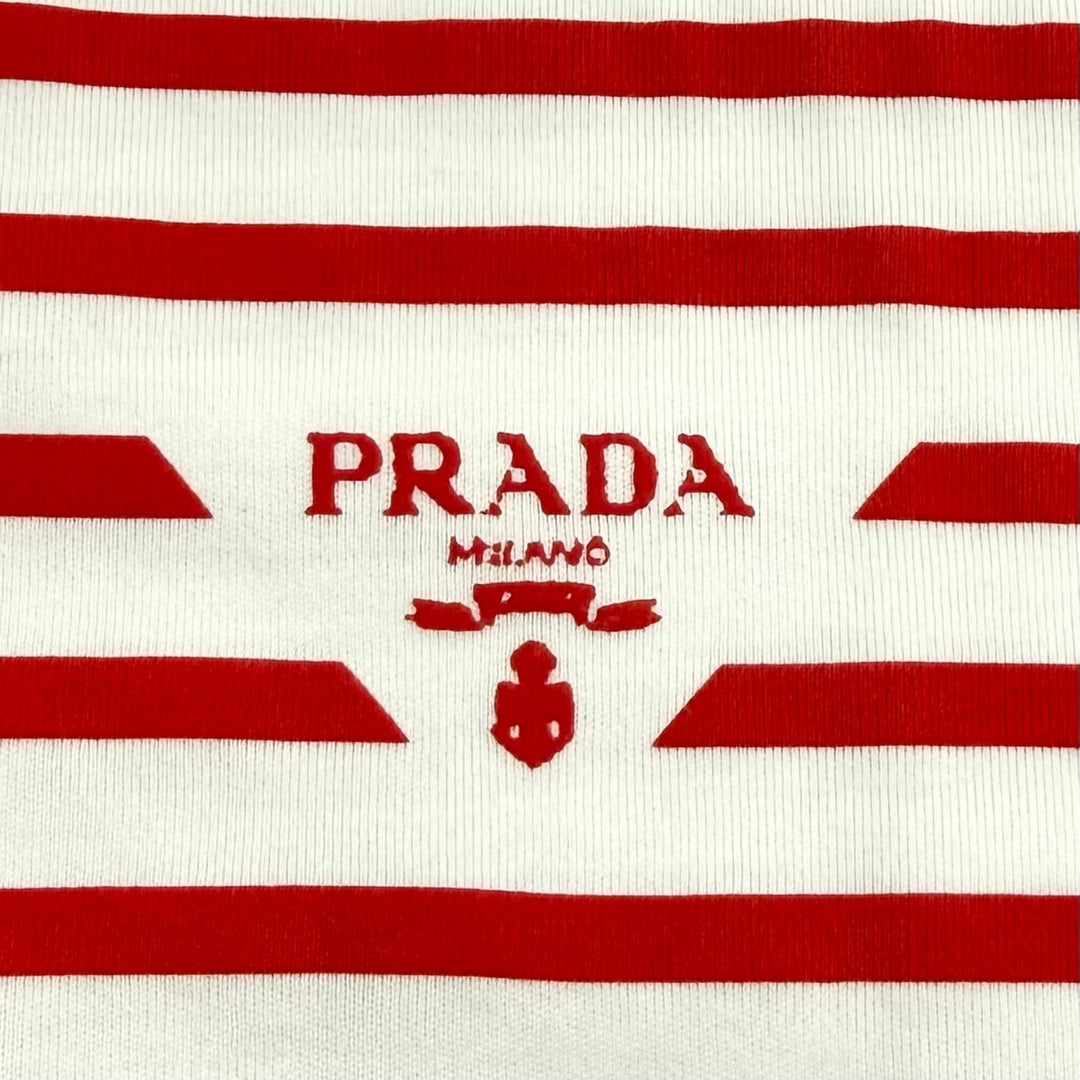 Pristine PRADA Short sleeve T-shirt white cotton Women S 3590A S221 103D