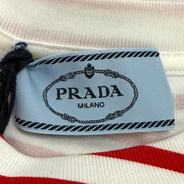 Pristine PRADA Short sleeve T-shirt white cotton Women S 3590A S221 103D