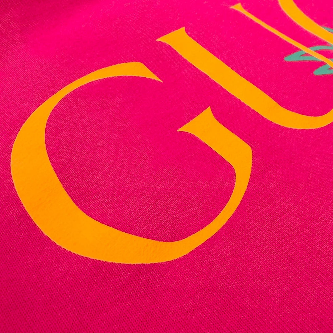 Pristine GUCCI hoodie Logo print pullover pink cotton mens XS 674900 XJD22
