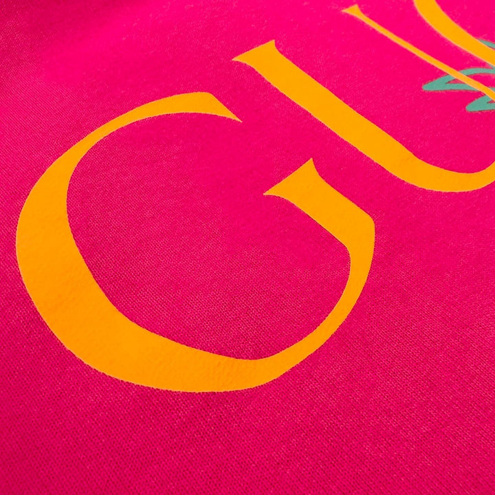 Pristine GUCCI hoodie Logo print pullover pink cotton mens XS 674900 XJD22