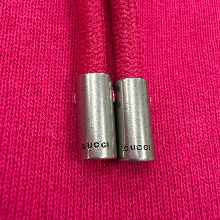 Pristine GUCCI hoodie Logo print pullover pink cotton mens XS 674900 XJD22