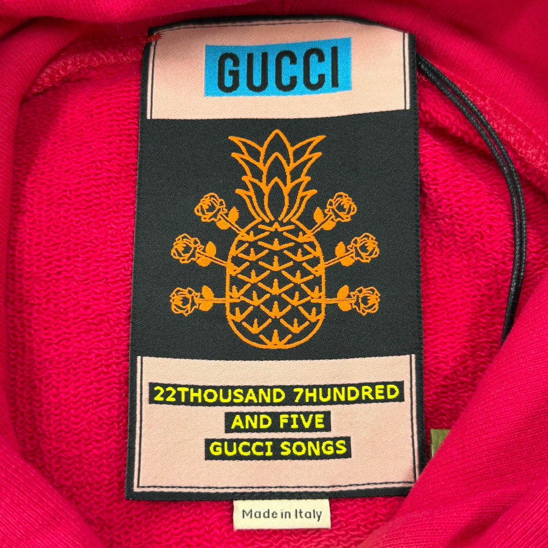 Pristine GUCCI hoodie Logo print pullover pink cotton mens XS 674900 XJD22
