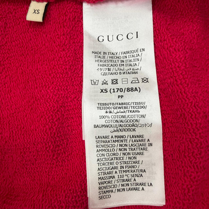 Pristine GUCCI hoodie Logo print pullover pink cotton mens XS 674900 XJD22