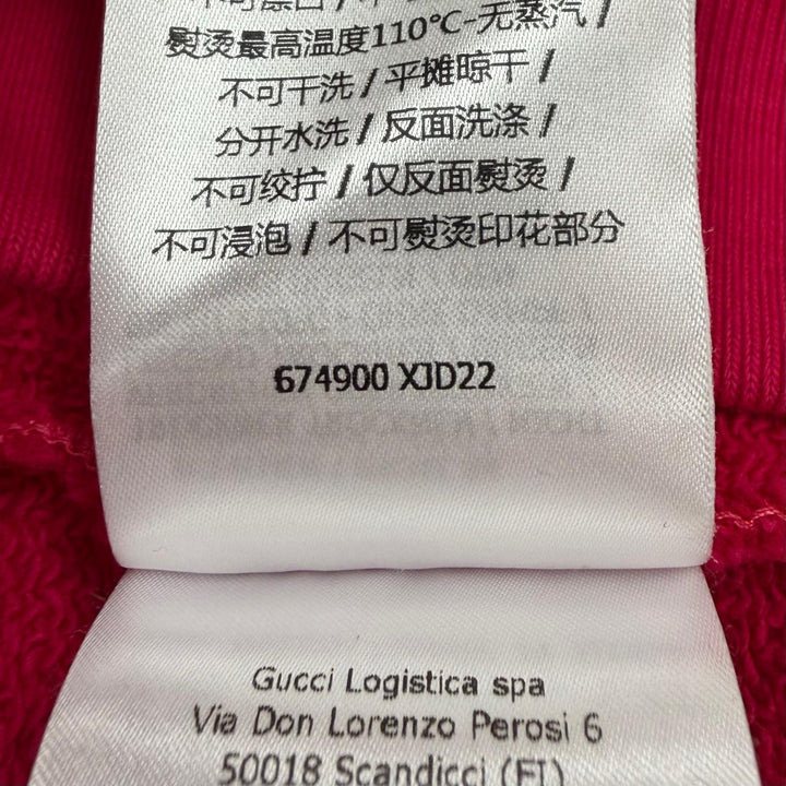 Pristine GUCCI hoodie Logo print pullover pink cotton mens XS 674900 XJD22