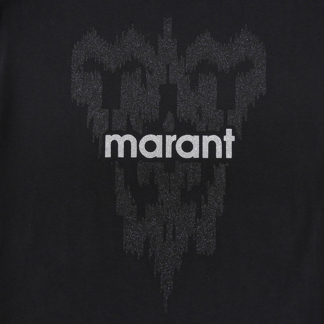 Pristine Marant Etoile Short sleeve T-shirt logo print crew neck black Women S