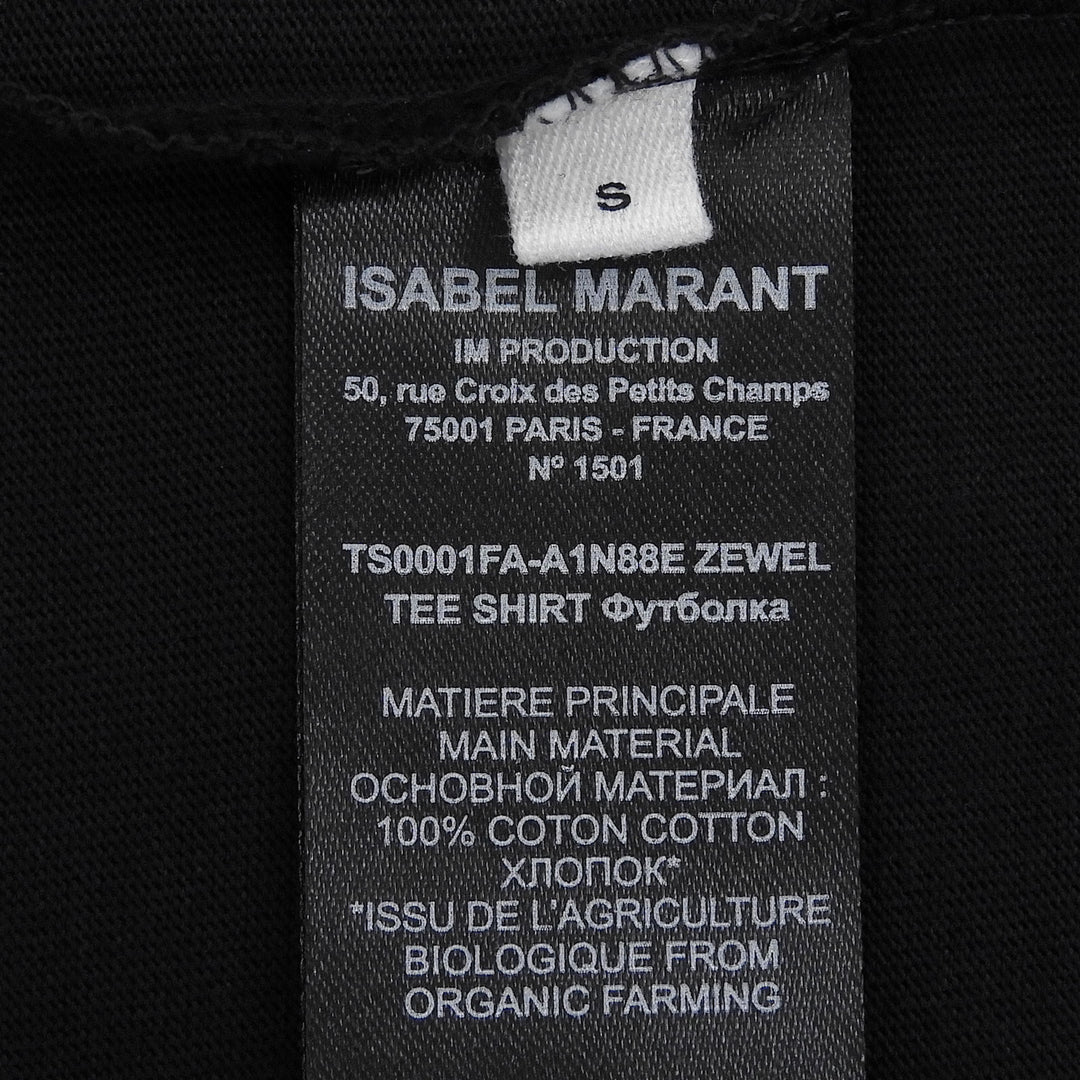 Pristine Marant Etoile Short sleeve T-shirt logo print crew neck black Women S