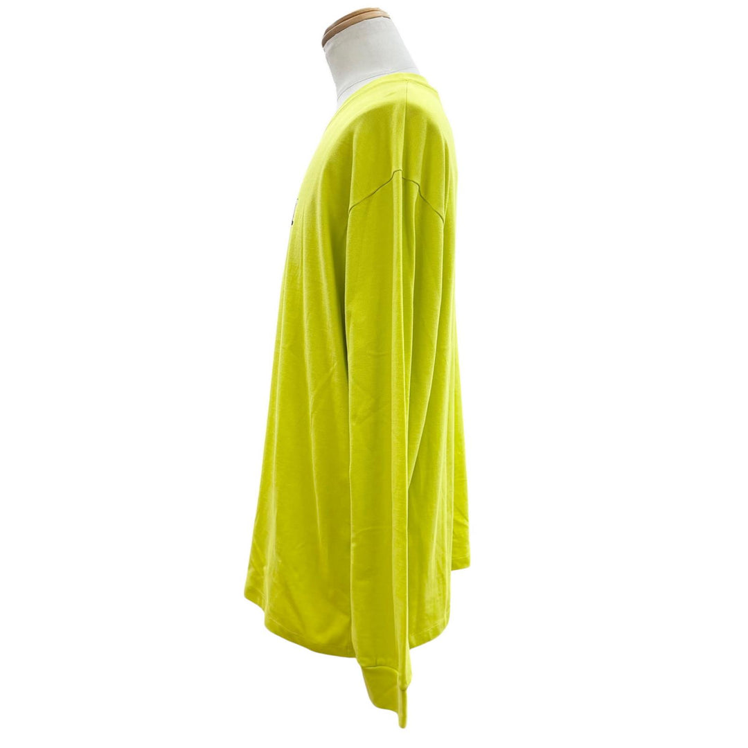 Pristine GUCCI Long-sleeved T-shirt Lime yellow cotton mens L 581903 XJF5P