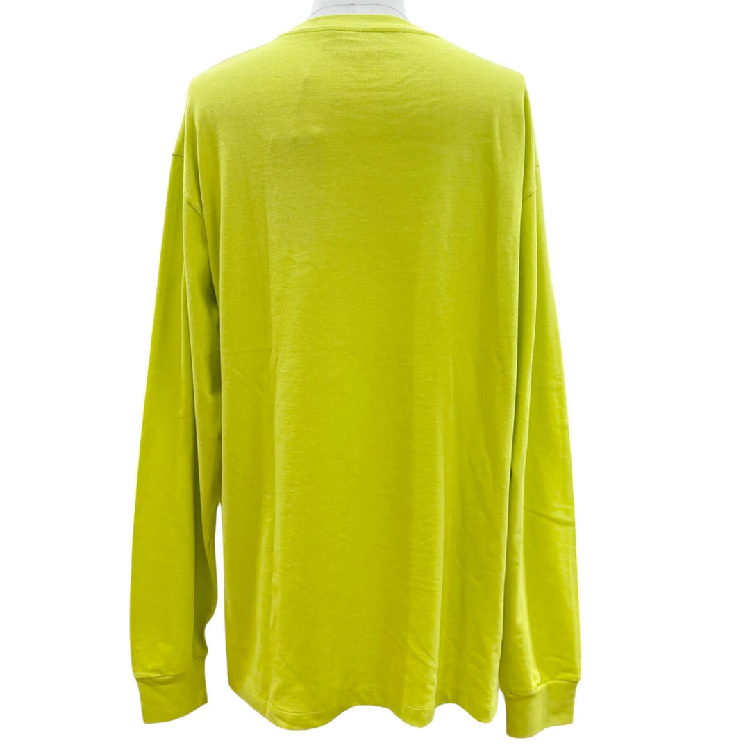 Pristine GUCCI Long-sleeved T-shirt Lime yellow cotton mens L 581903 XJF5P