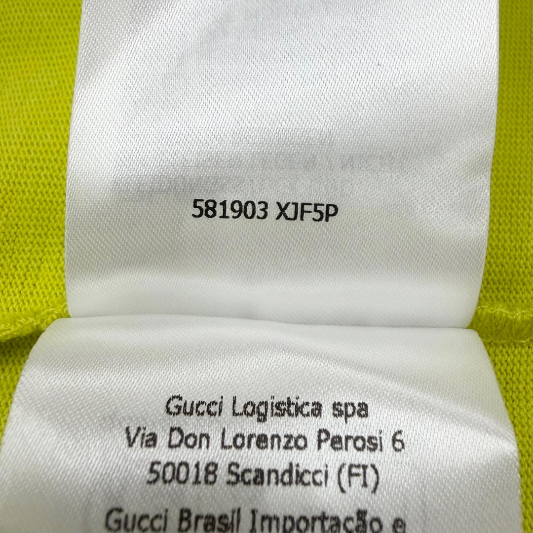 Pristine GUCCI Long-sleeved T-shirt Lime yellow cotton mens L 581903 XJF5P