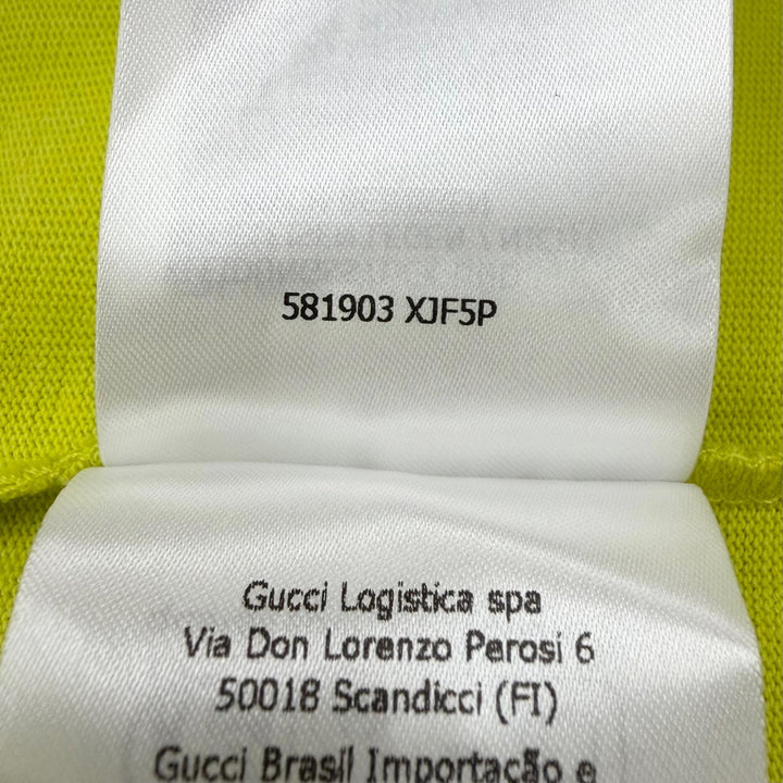 Pristine GUCCI Long-sleeved T-shirt Lime yellow cotton mens L 581903 XJF5P