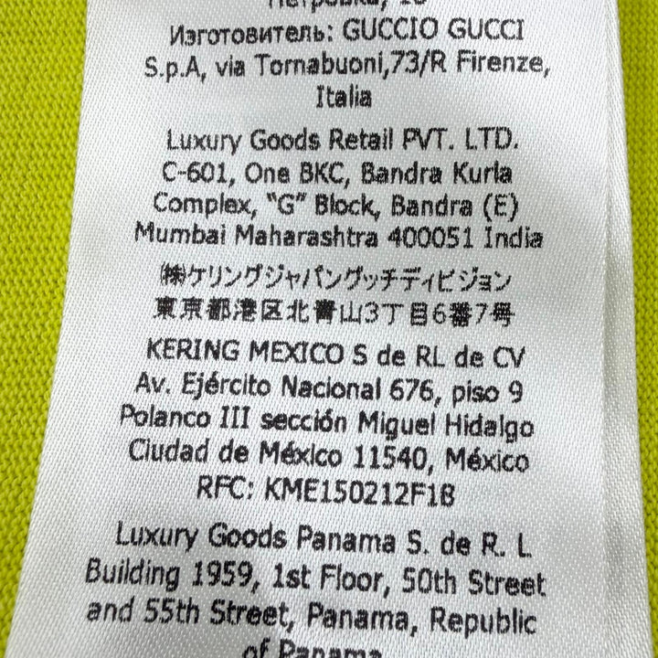 Pristine GUCCI Long-sleeved T-shirt Lime yellow cotton mens L 581903 XJF5P